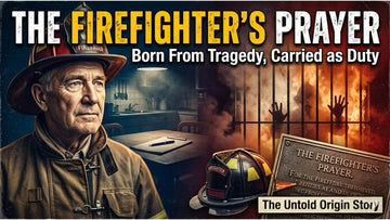 Framed Firefighter's Prayer plaque displayed in fire station honoring sacrifice and duty