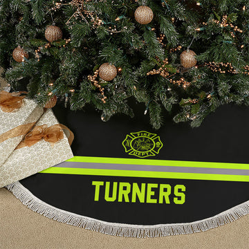 Firefighter Custom Name Christmas Tree Skirt - 3 Color