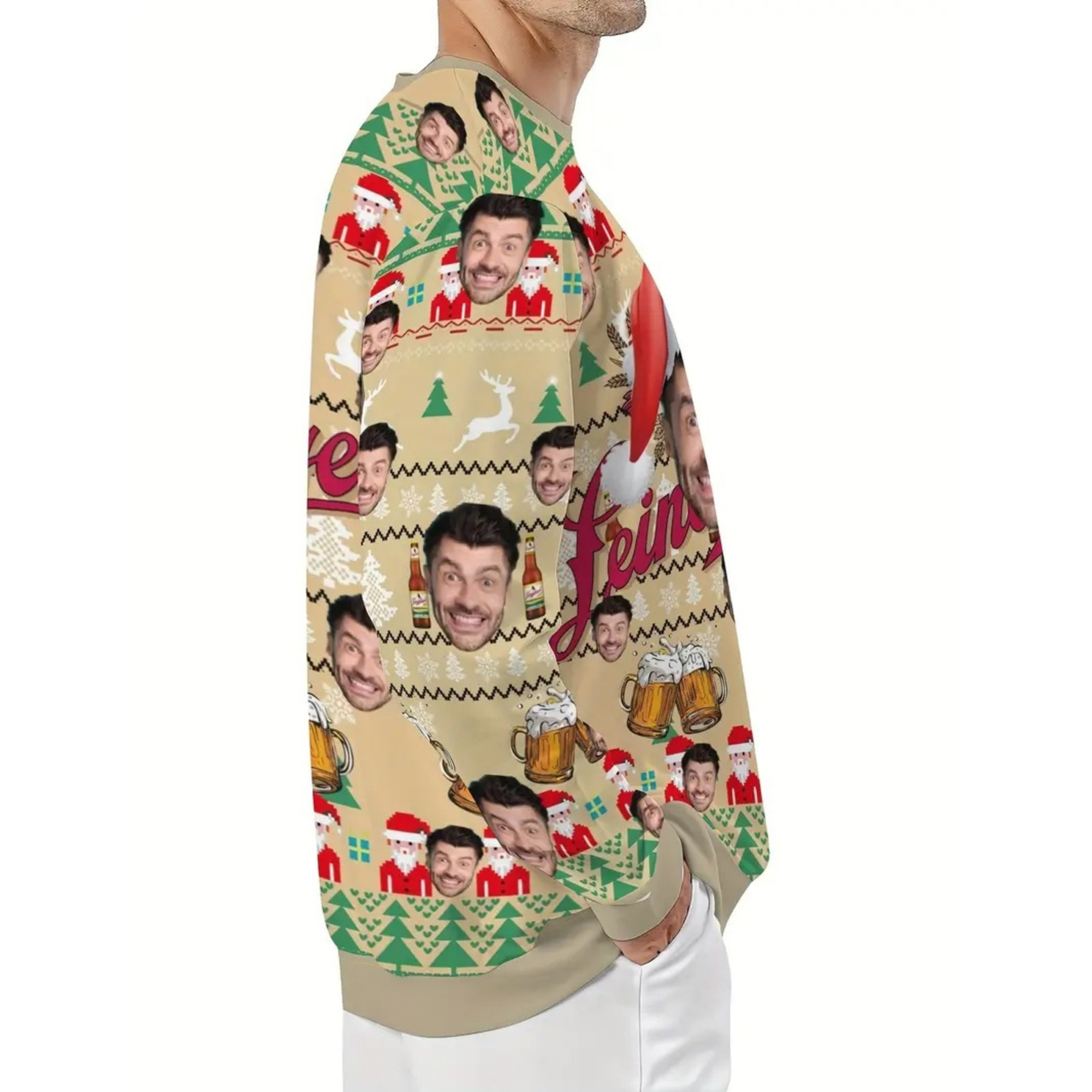 Custom Face Ugly Christmas Sweater - Personalized Photo