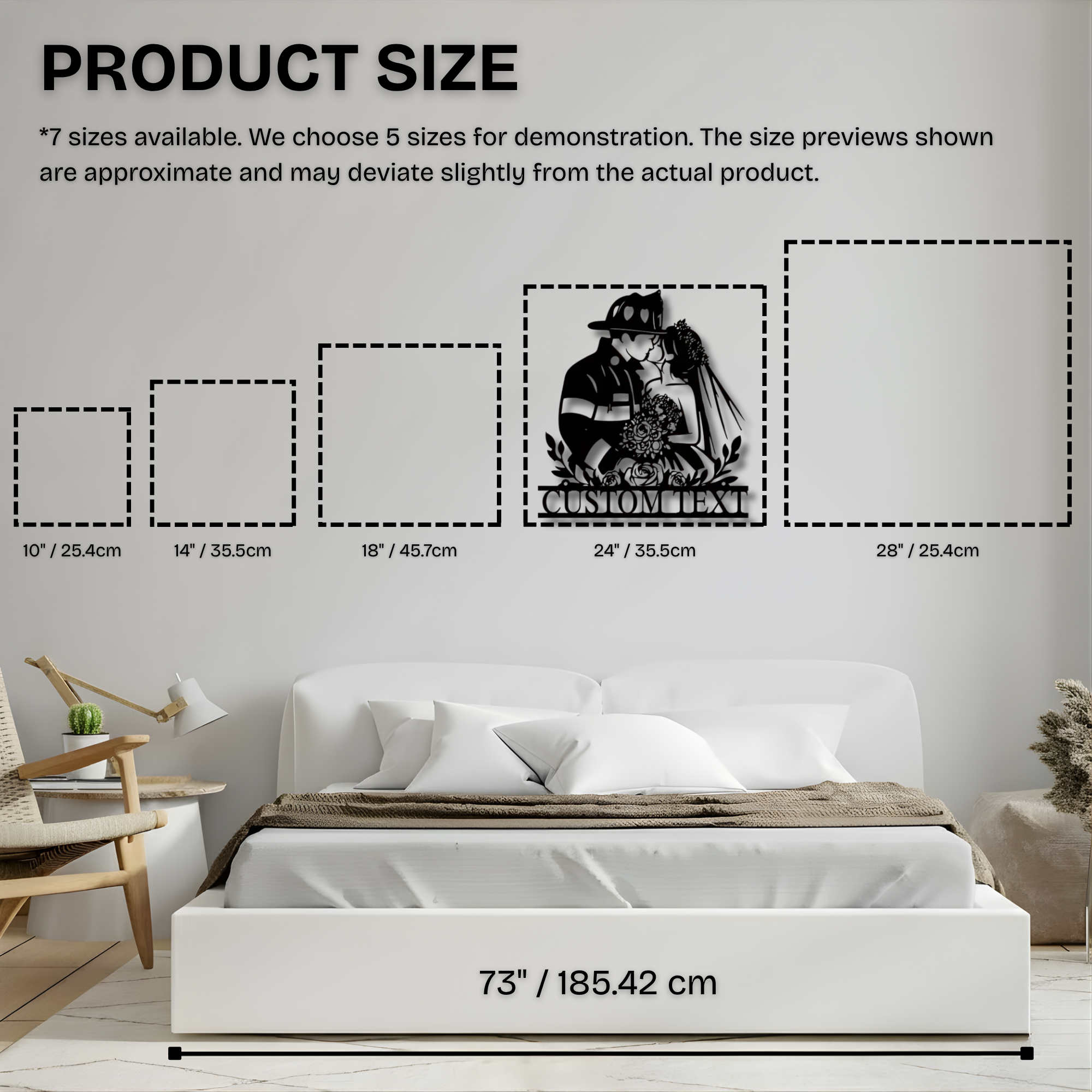 Firefighter Wedding Couple Custom Metal Sign - Personalized Wall Art