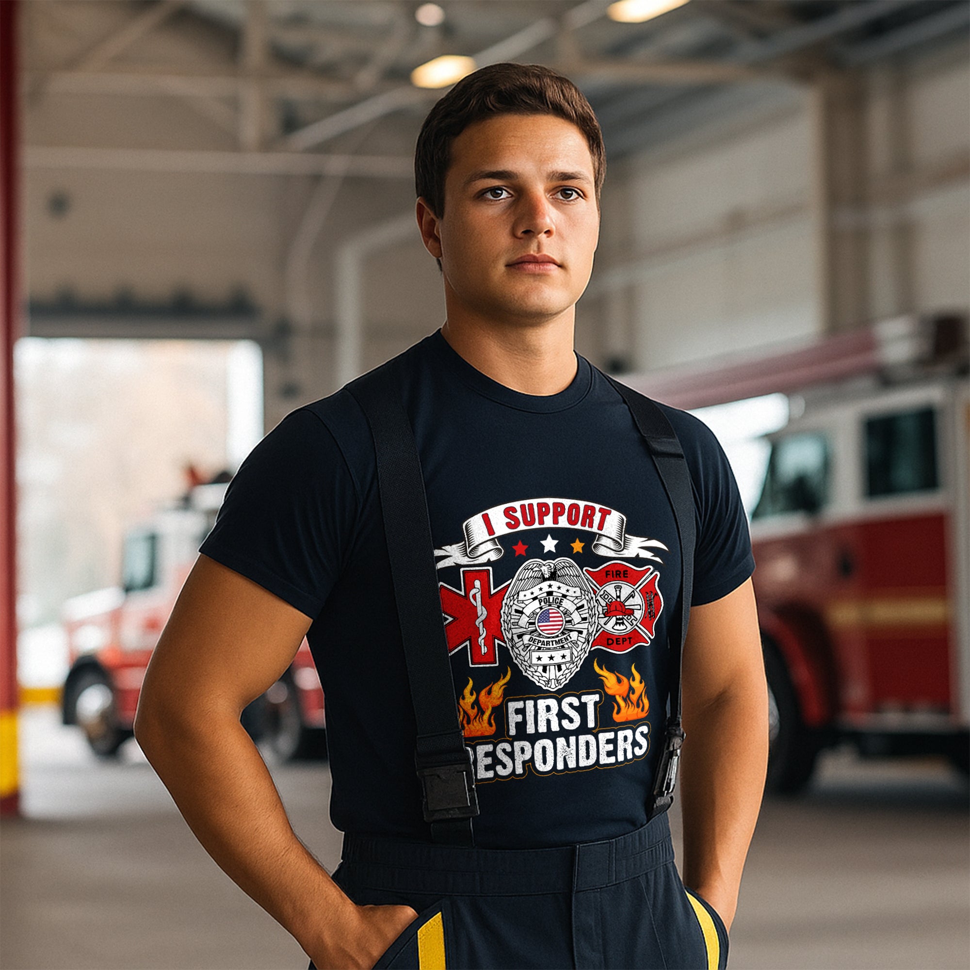 I Support First Responders Firefighter Tee