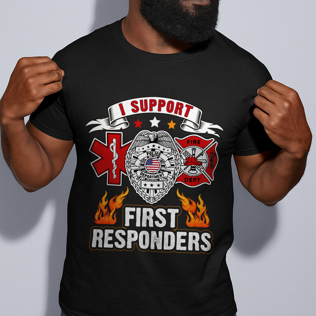 I Support First Responders Firefighter Tee