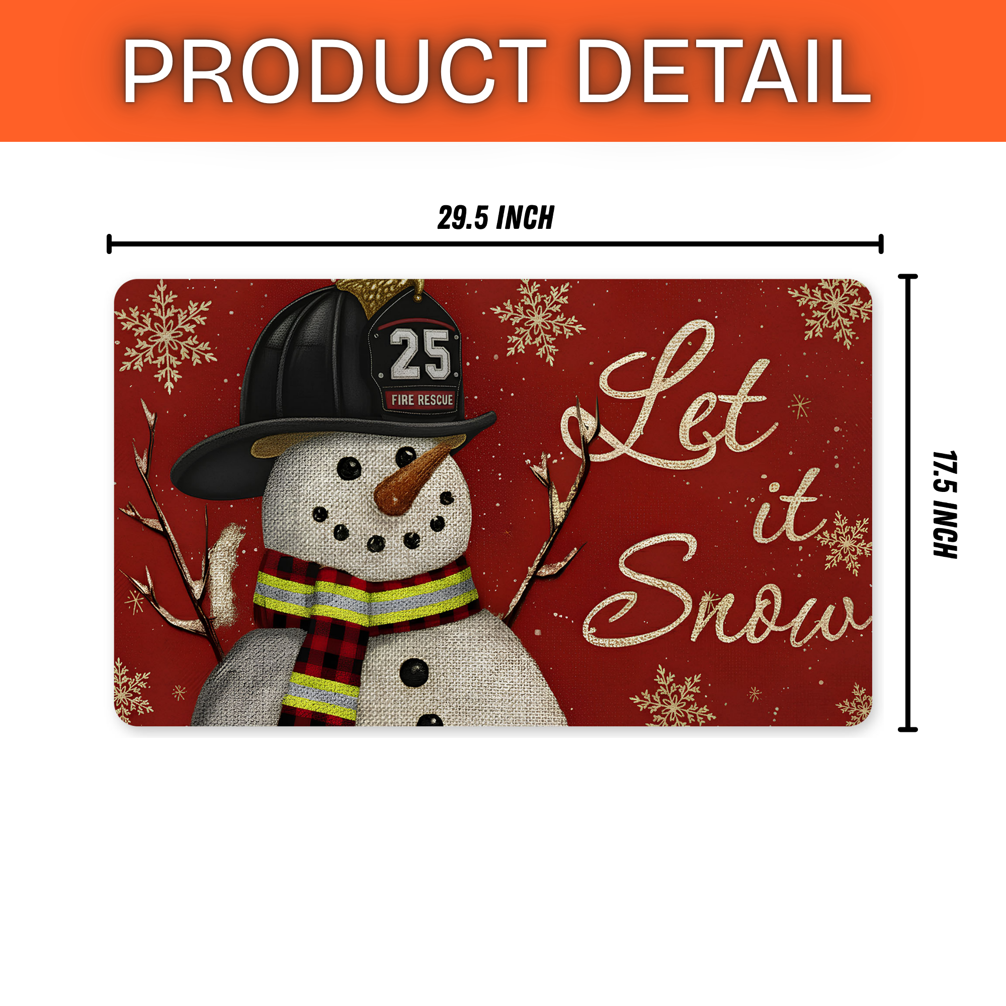 Feuerwehrmann-Schneemann - Weihnachtsfußmatte 