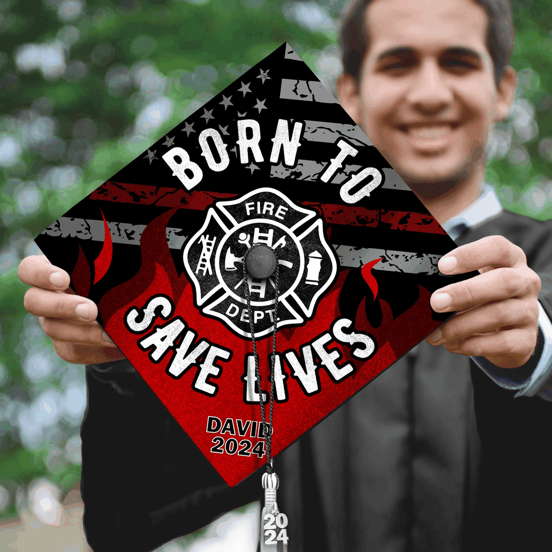 Firefighter Graduation Cap Topper