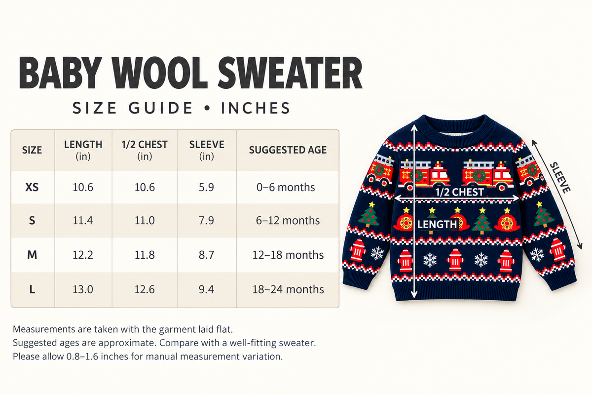Kids Fire Truck Christmas Sweater – Firefighter Fair Isle Knit Pullover for Boys & Girls