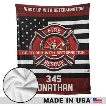 Couverture personnalisée pour pompiers - Motif drapeau américain