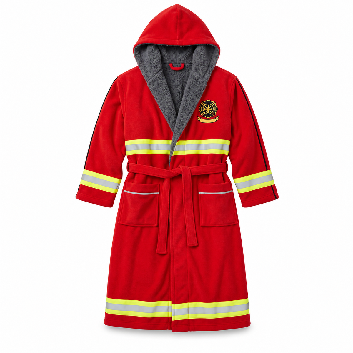 Firefighter Soft Fluffy Hooded Bathrobe - Perfect Gifts For Firefighter