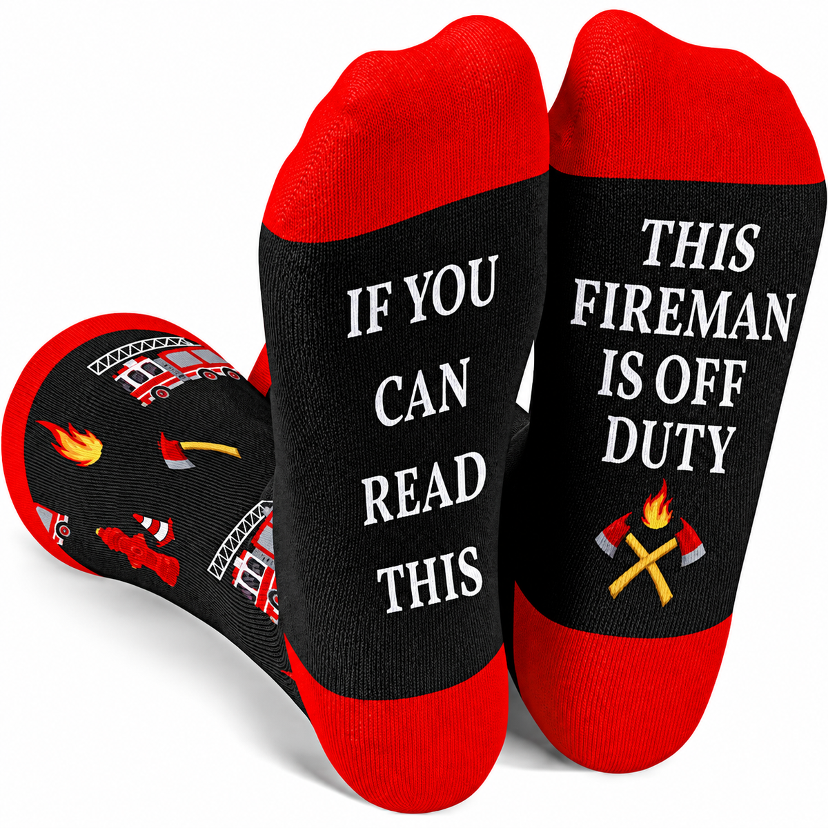 Funny Firefighter Crew Socks | This Fireman Is Off Duty