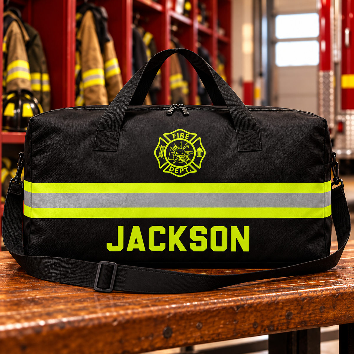 Personalized Firefighter Duffle Bag with Name | Work & Gym & Travel