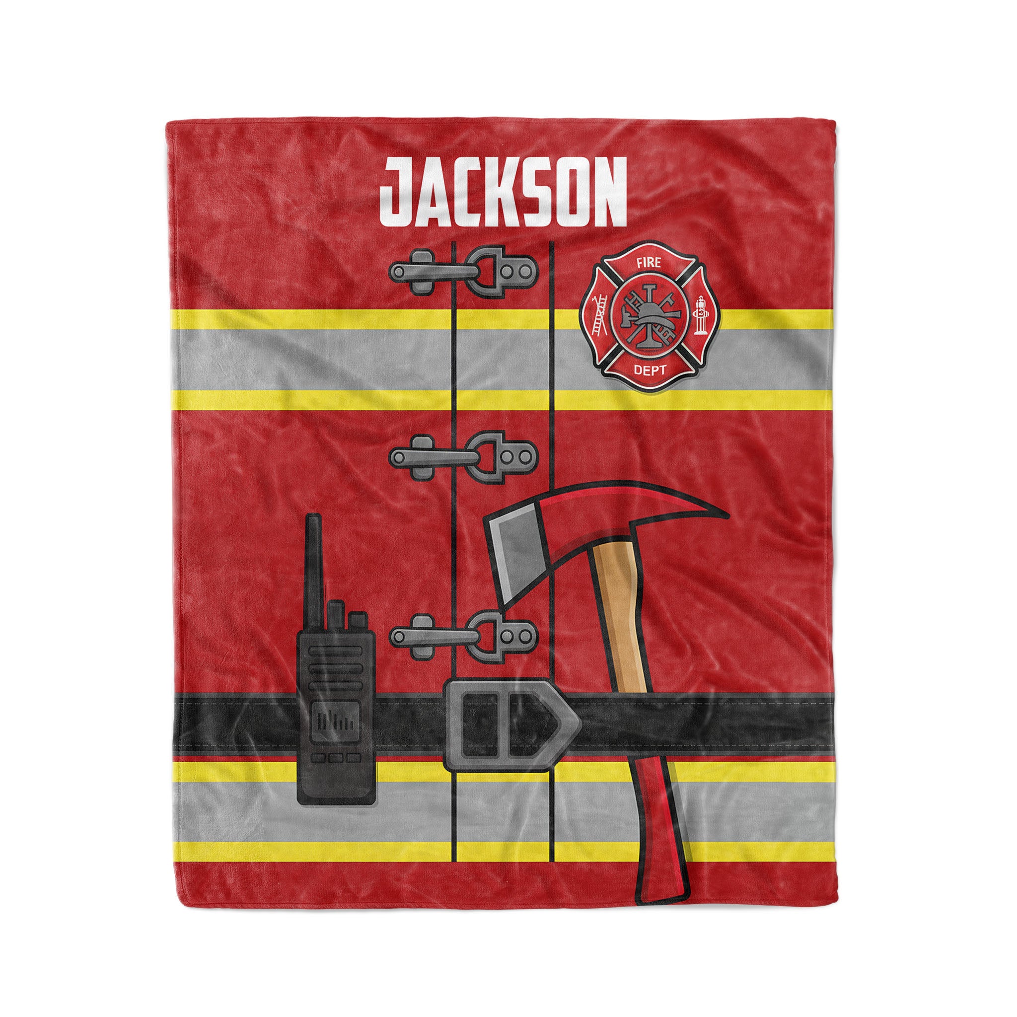 Couverture personnalisée pour pompier - Modèle de veste d'intervention avec nom personnalisé