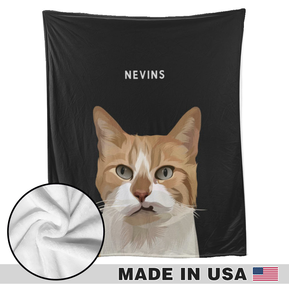 Couverture personnalisée avec portrait d'animal de compagnie - Illustration personnalisée avec le nom de votre chien ou chat