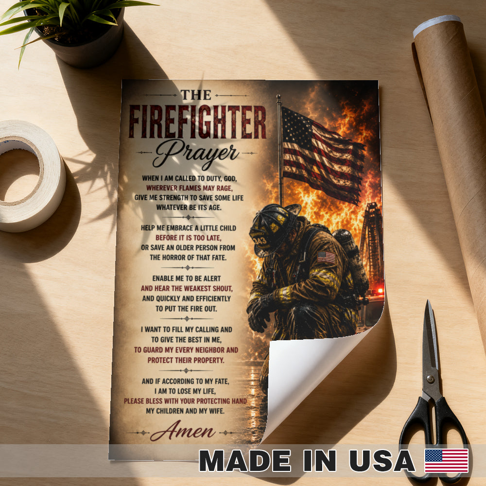 Firefighter Prayer Poster - Firerescuetm