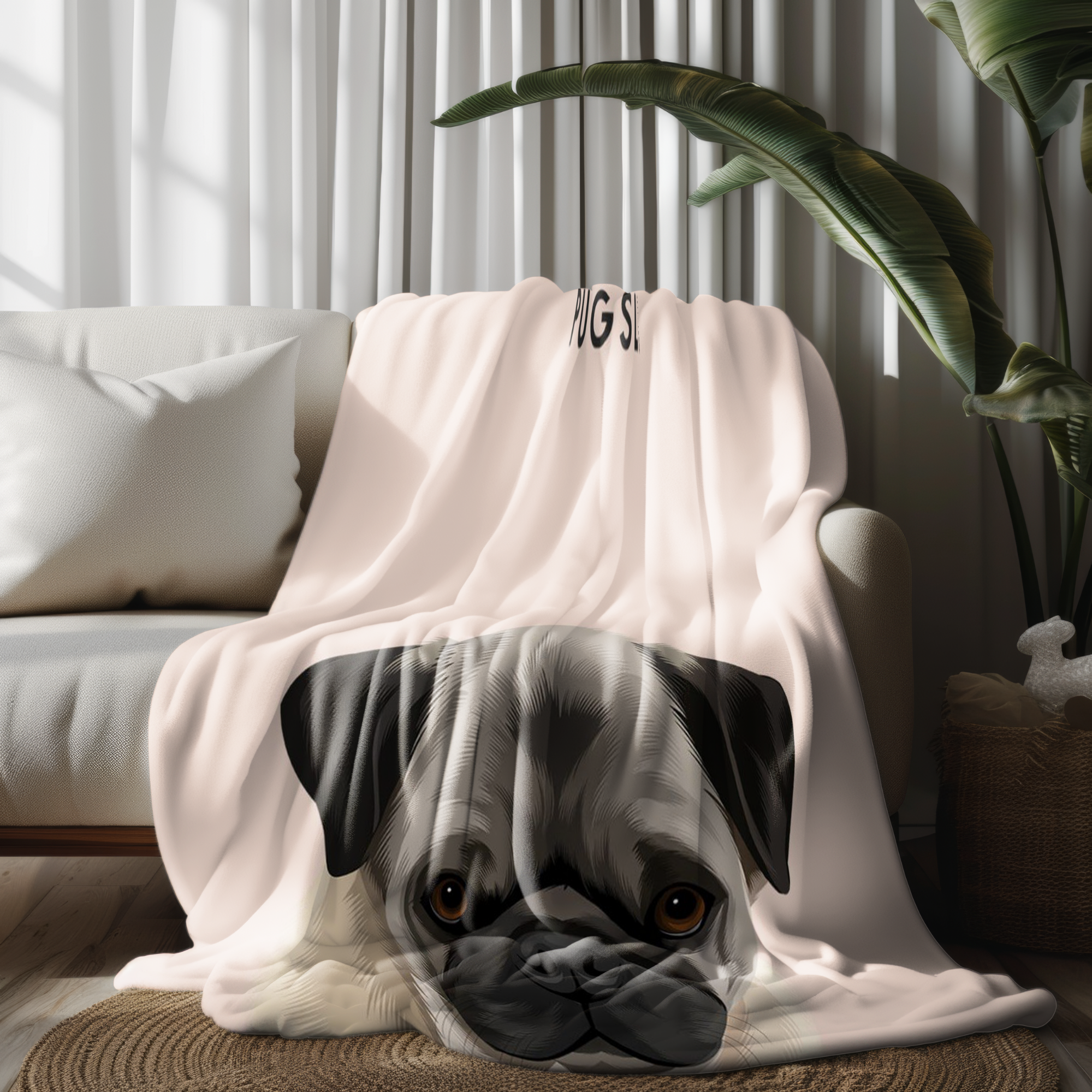 Couverture personnalisée avec portrait d'animal de compagnie - Illustration personnalisée avec le nom de votre chien ou chat