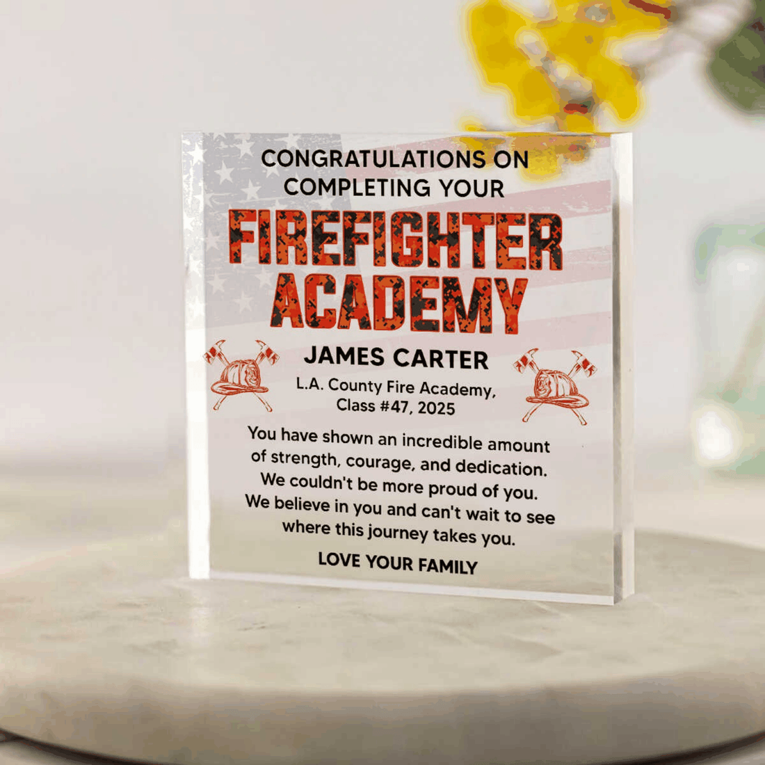 Firefighter Academy Graduation Plaque