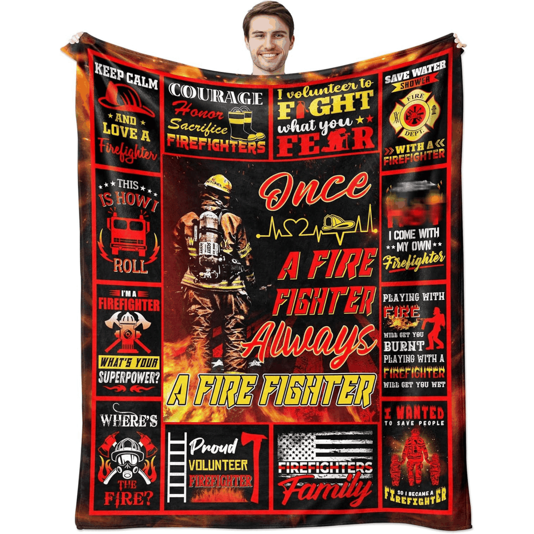 Firefighter Blanket Multi Message