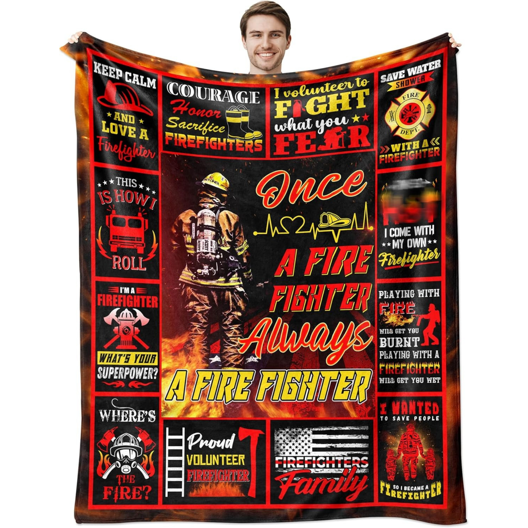 Firefighter Blanket for Firefighter - Multi Message Gifts