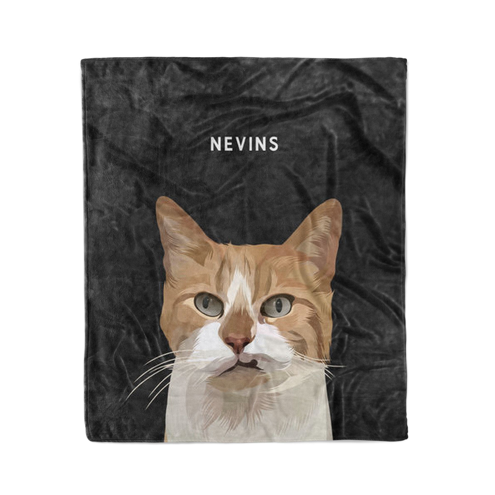 Couverture personnalisée avec portrait d'animal de compagnie - Illustration personnalisée avec le nom de votre chien ou chat