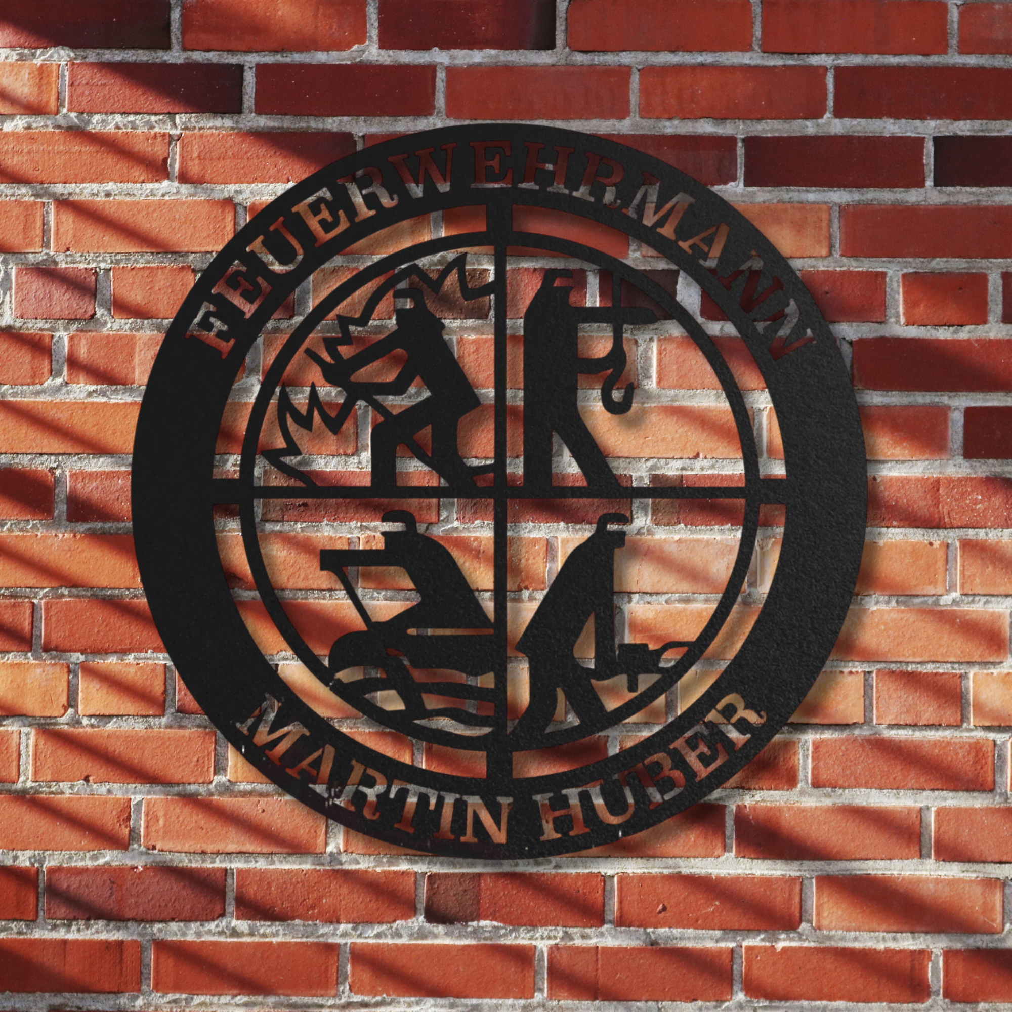 Feuerwehrmann Metallschild Wanddeko