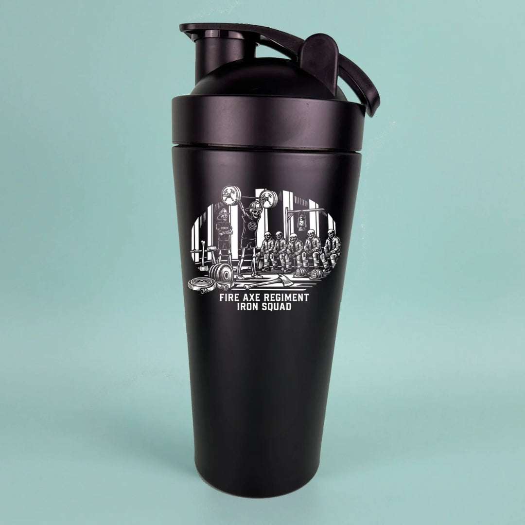 Firefighter couple tumbler iron squad water bottle with customizable design and durable stainless steel build