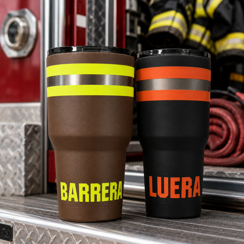 Personalized Firefighter Bunker Gear Tumbler