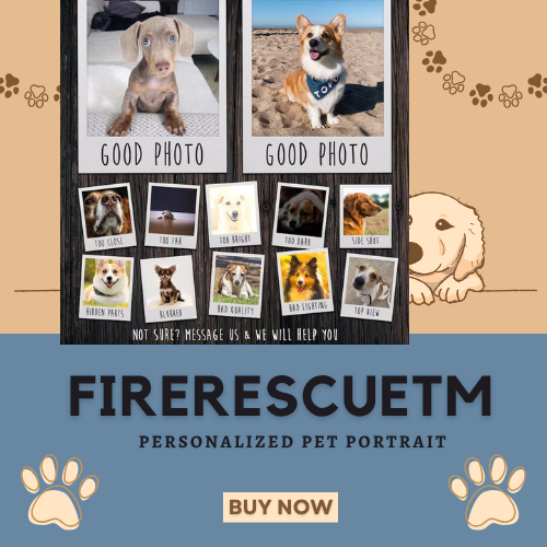 Custom Pet Photo Firefighter Blanket - Fire Background Action Style