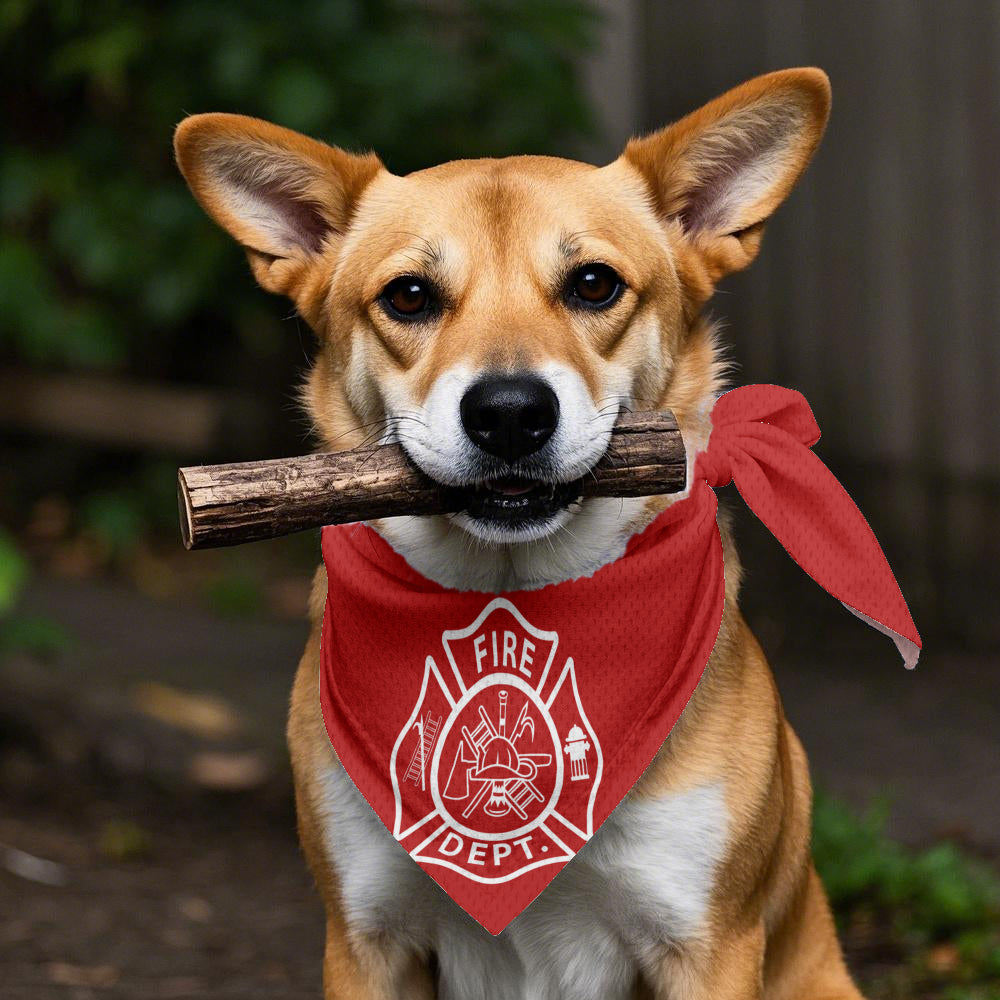 Feuerwehr-Hundehalstuch – Rotes Kopftuch für Feuerwehrleute