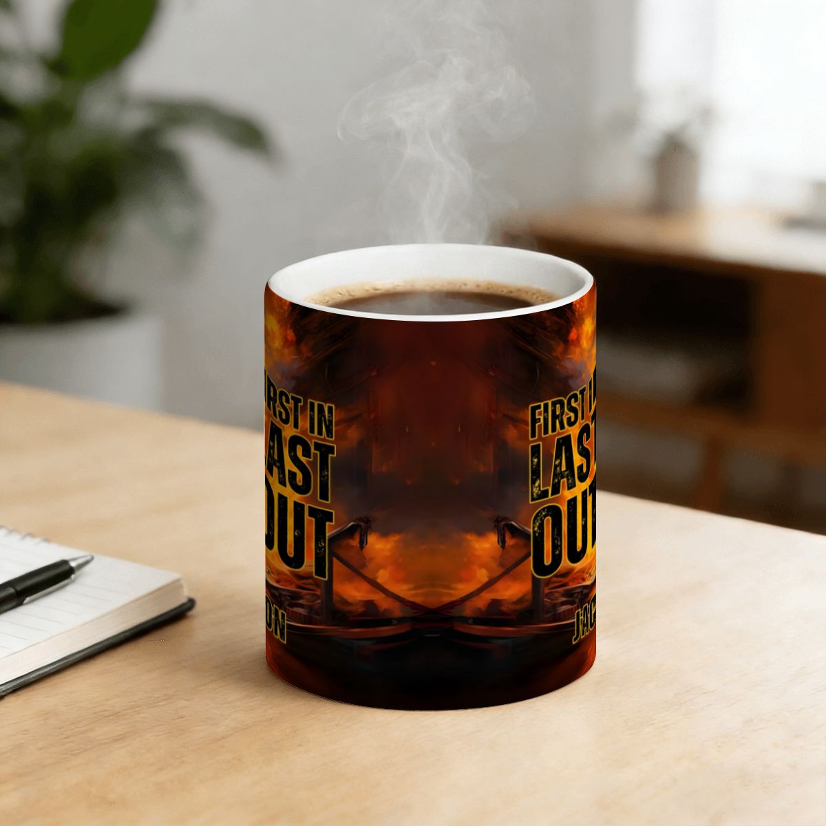 Firefighter Magic Mug - First In Last Out Custom Name