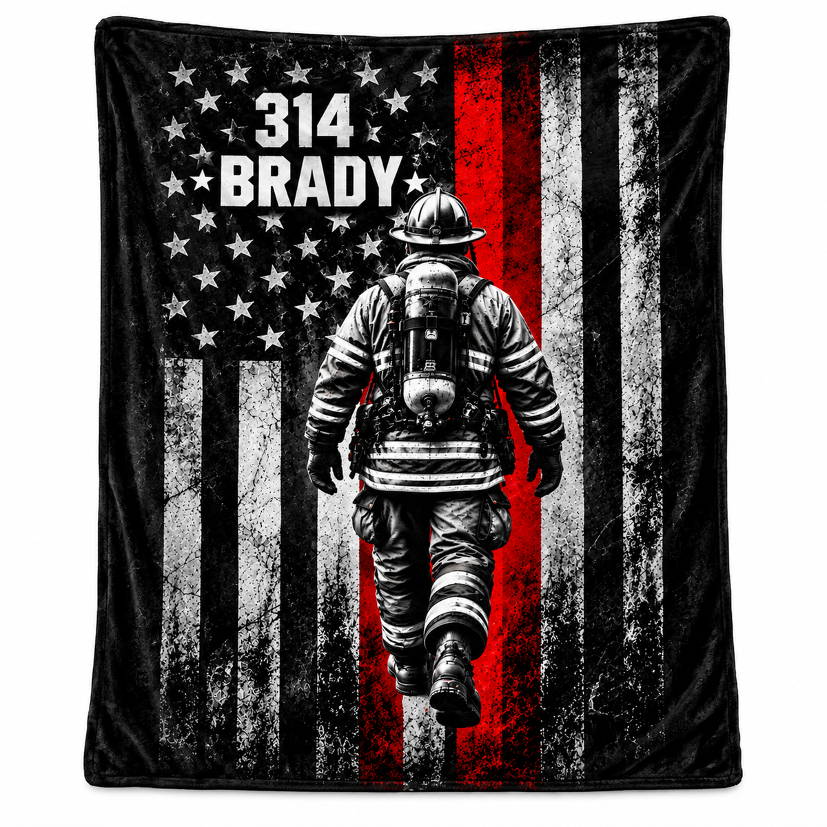Couverture personnalisée pour pompiers - Motif personnalisé avec le nom du pompier