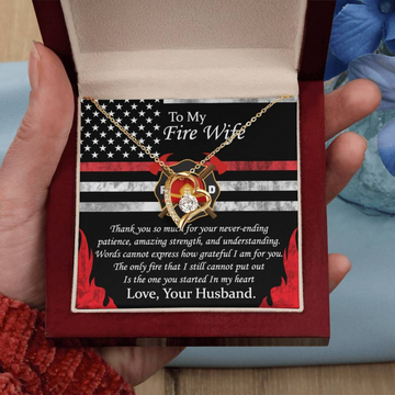 Firefighter Wife Necklace - To My Fire Wife Love Gift from Husband