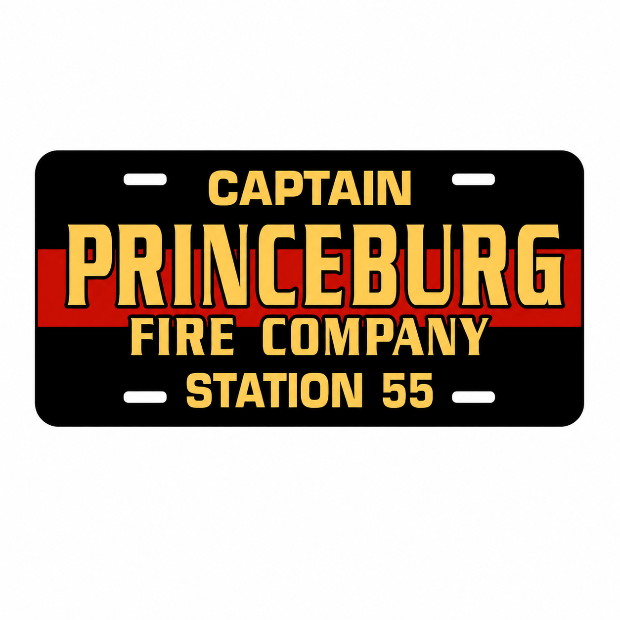 Personalized Firefighter Red Line License Plate