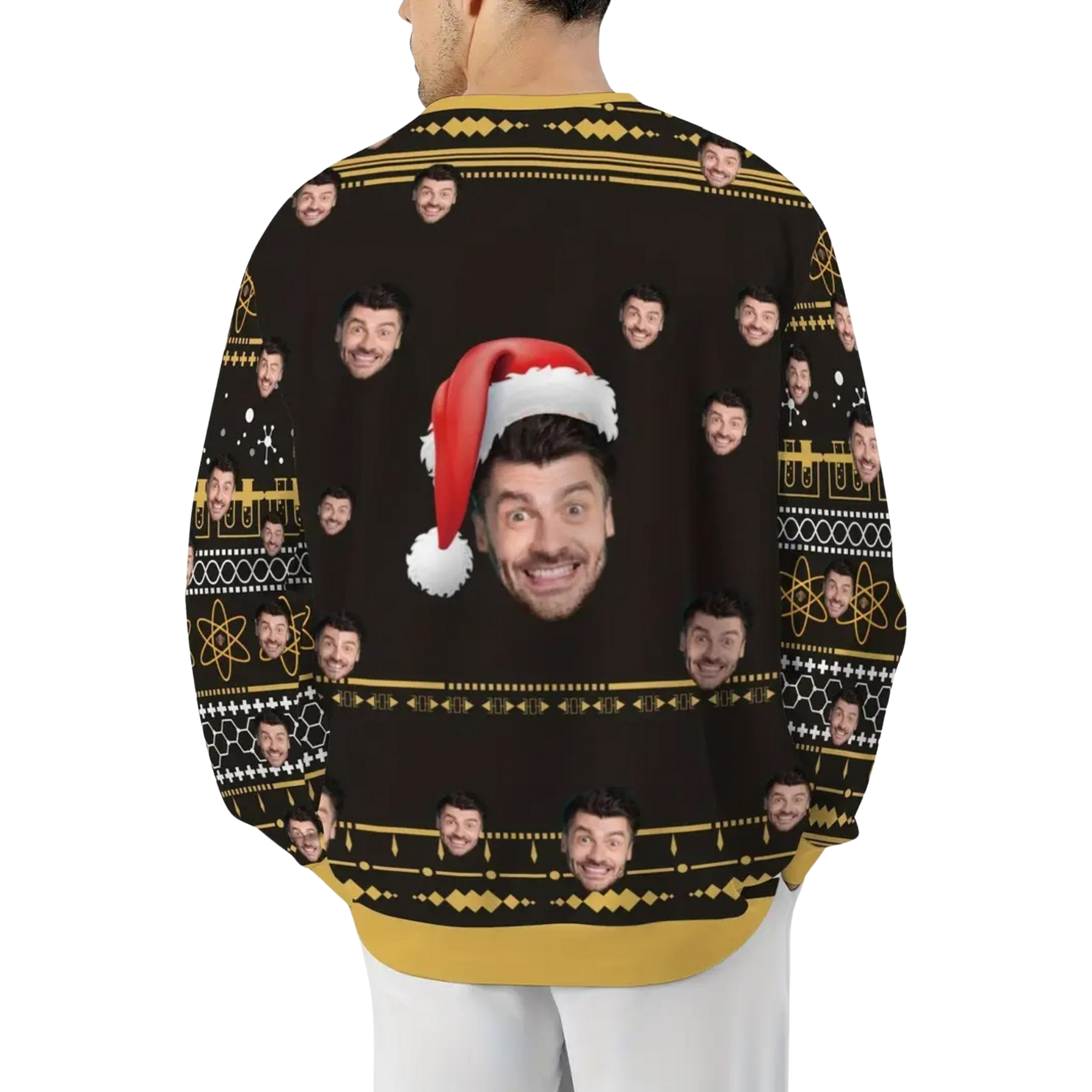 Custom Face Ugly Christmas Sweater - Personalized Photo Brown