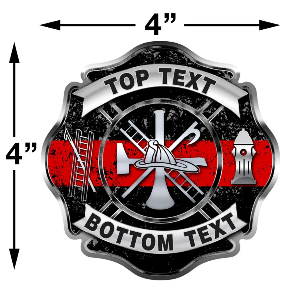 Custom Firefighter Thin Red Line Maltese Cross Stickers  - Car Truck vinyl decals