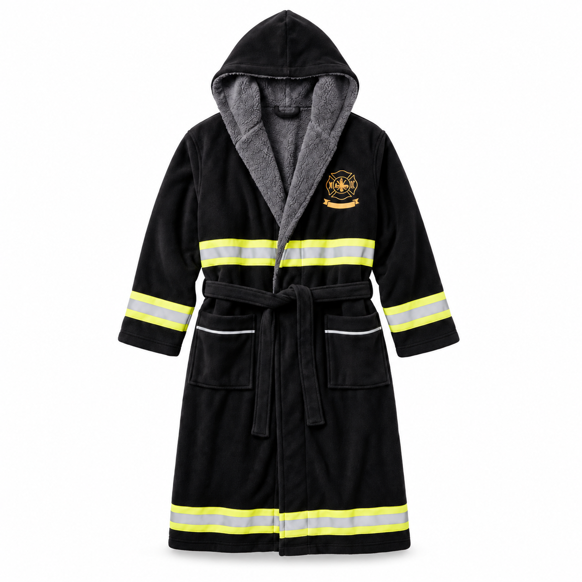 Firefighter Soft Fluffy Hooded Bathrobe - Perfect Gifts For Firefighter