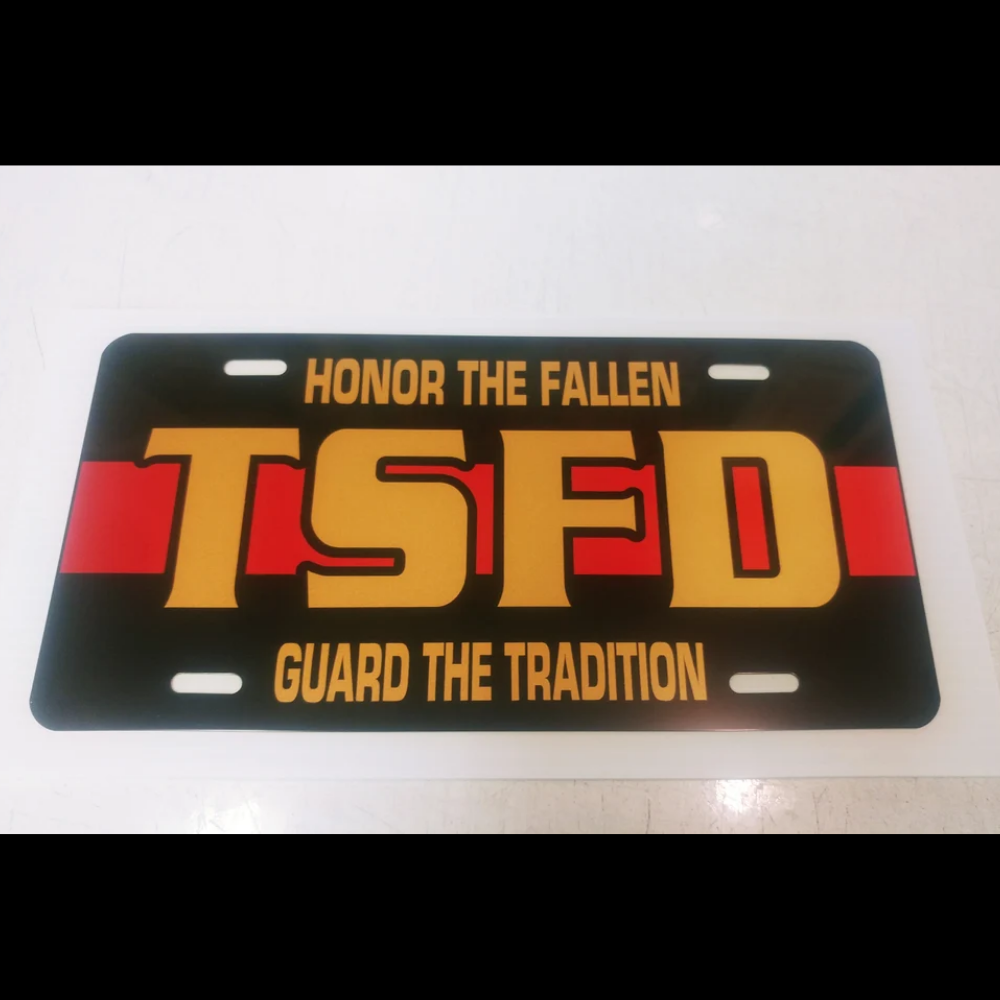 Personalized Firefighter Red Line Reflective License Plate
