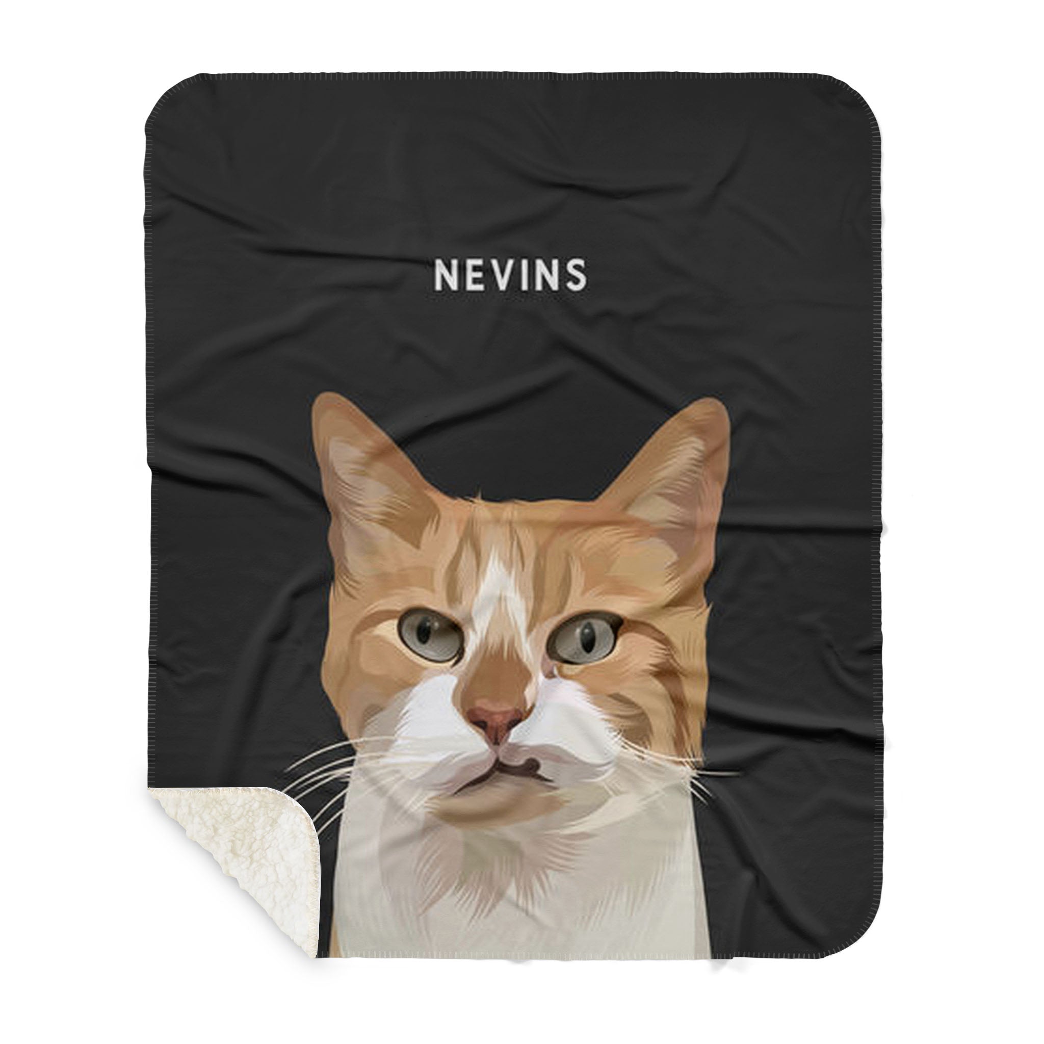 Couverture personnalisée avec portrait d'animal de compagnie - Illustration personnalisée avec le nom de votre chien ou chat