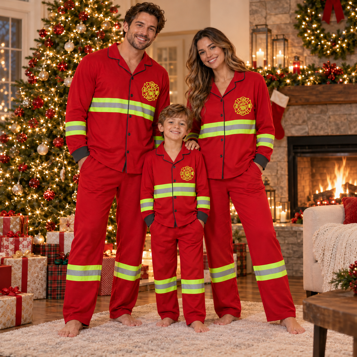 Kids Firefighter Pajama Set | Christmas Matching Family Pajamas