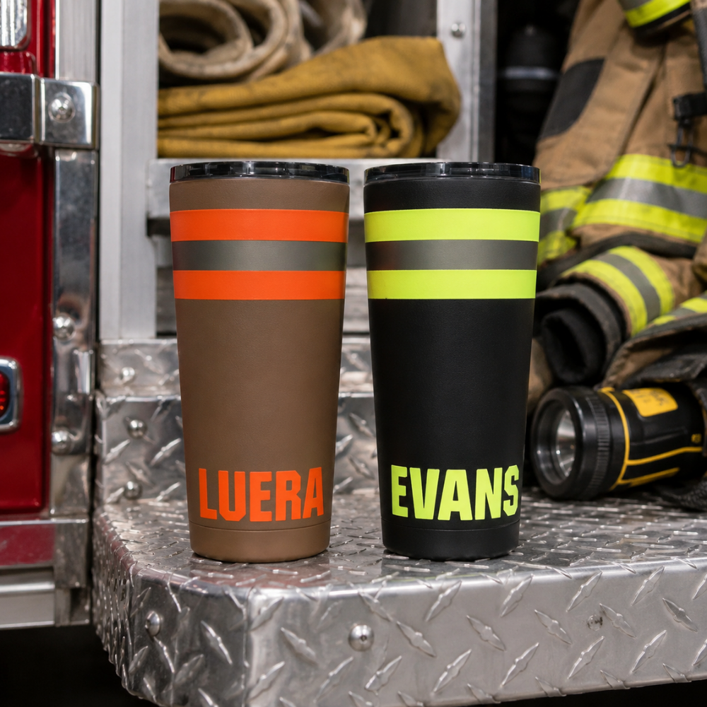 Personalized Firefighter Bunker Gear Tumbler