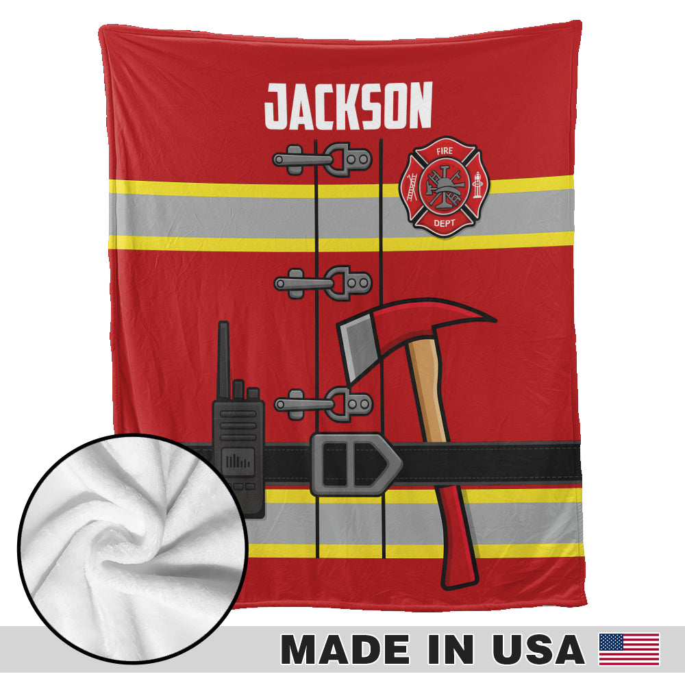 Couverture personnalisée pour pompier - Modèle de veste d'intervention avec nom personnalisé