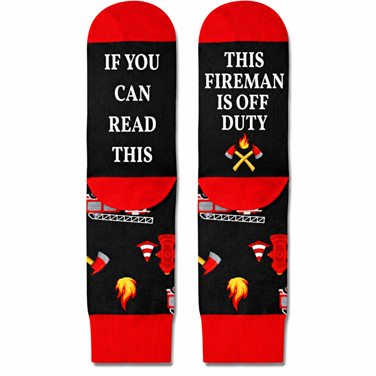 Funny Firefighter Crew Socks | This Fireman Is Off Duty