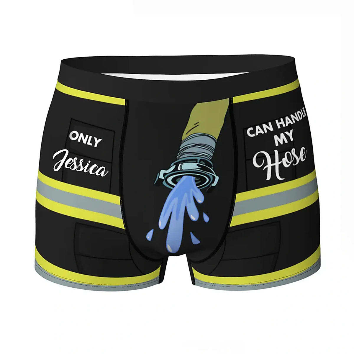 Personalized Funny Firefighter Boxer Briefs with Custom Name