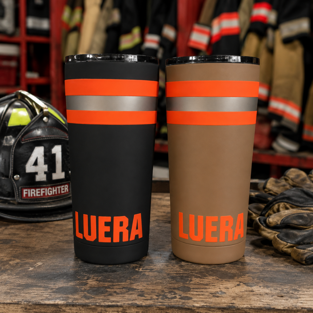 Personalized Firefighter Bunker Gear Tumbler