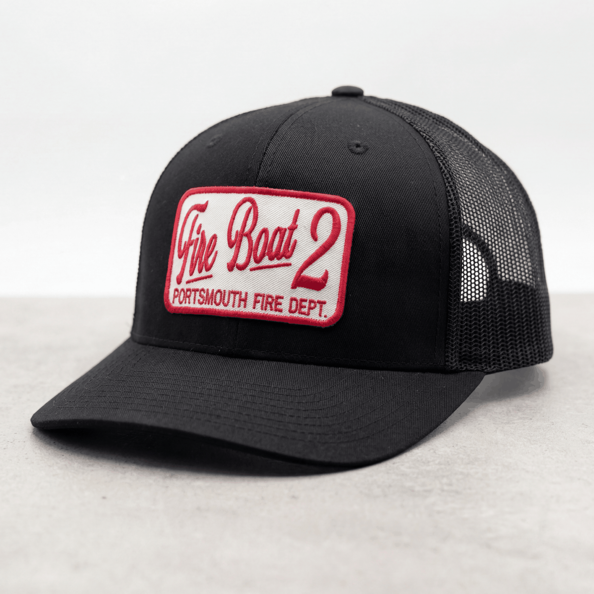 Custom fire department hat with personalized embroidery and adjustable snapback