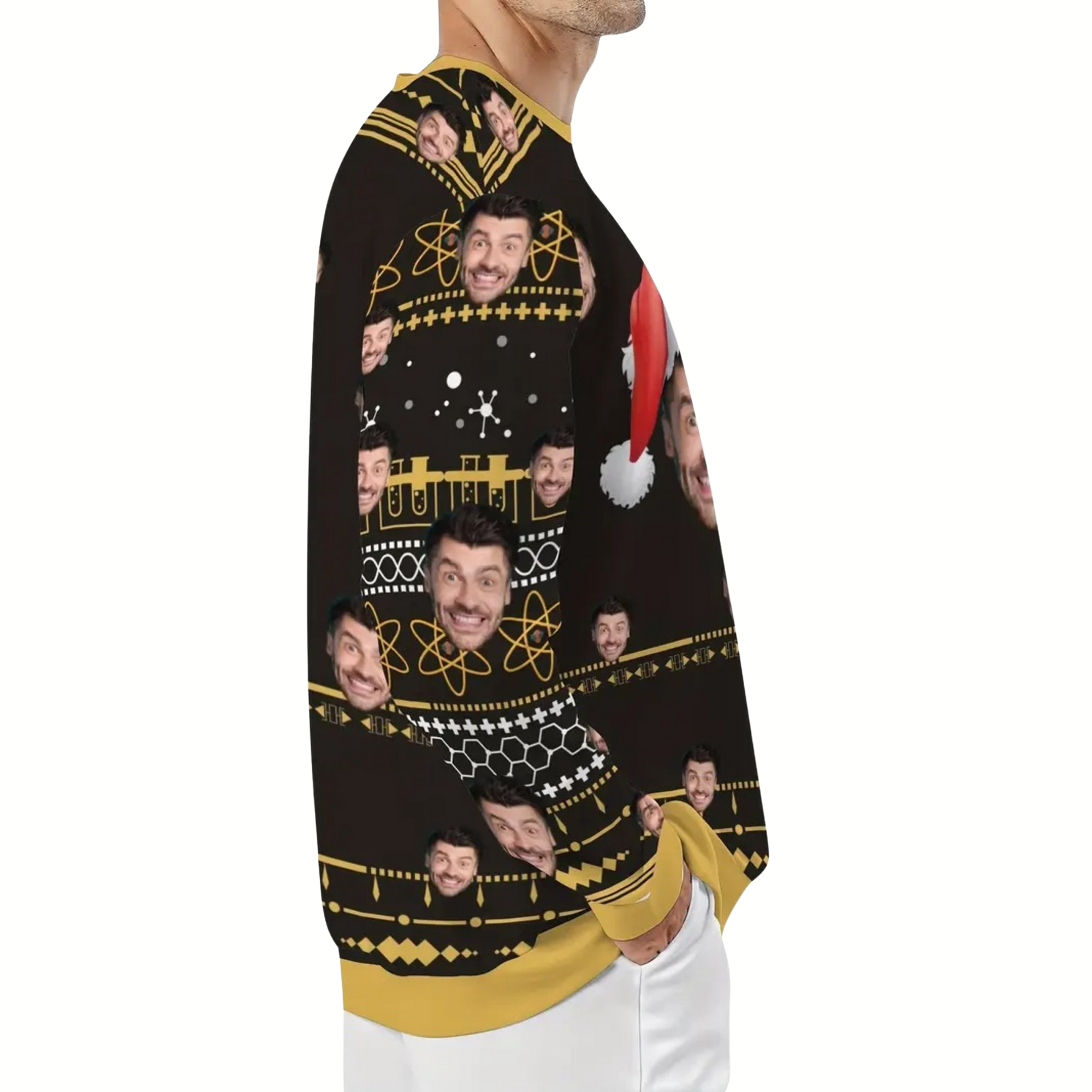 Custom Face Ugly Christmas Sweater - Personalized Photo Brown