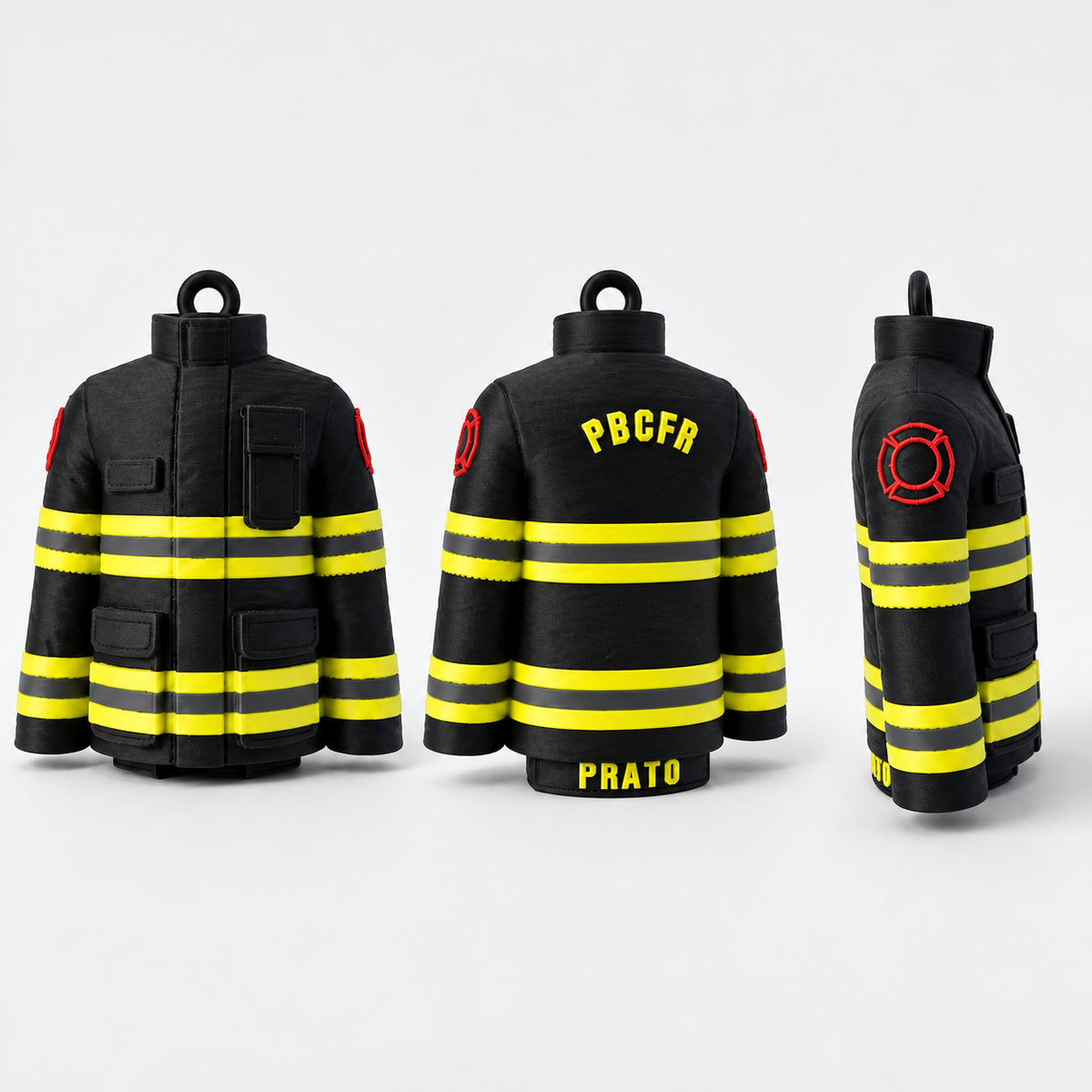 Personalized 3D Firefighter Bunker Coat Ornament – Custom 3D Printed Turnout Gear with Name & Department