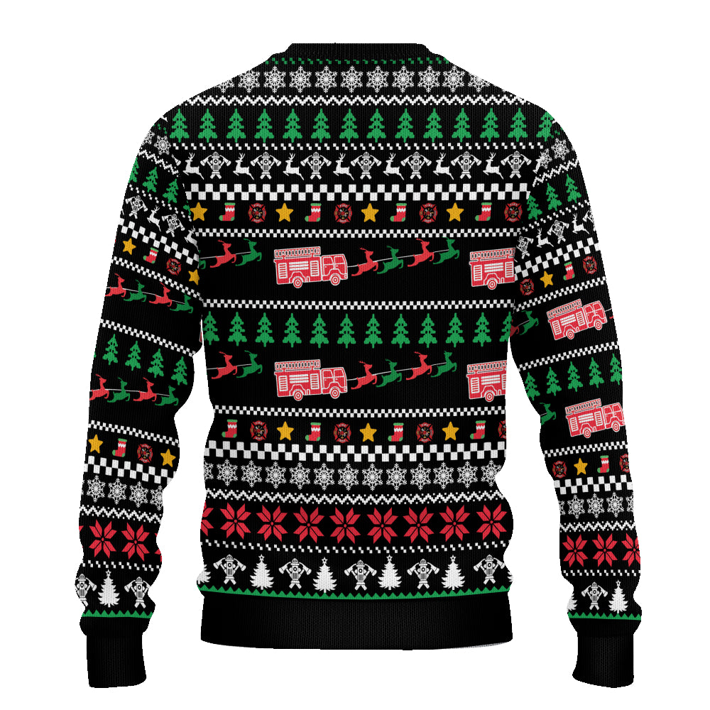 Firefighter Ugly Christmas Sweater - Where My Hose At