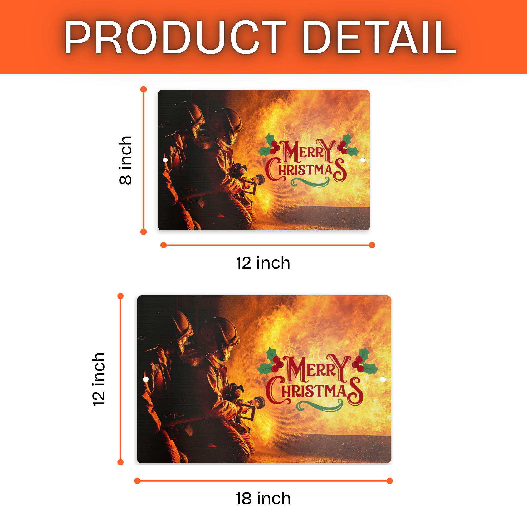 Firefighter Fight Fire - Christmas Metal Sign