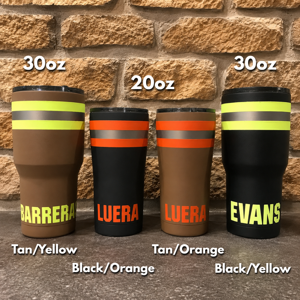 Personalized Firefighter Bunker Gear Tumbler