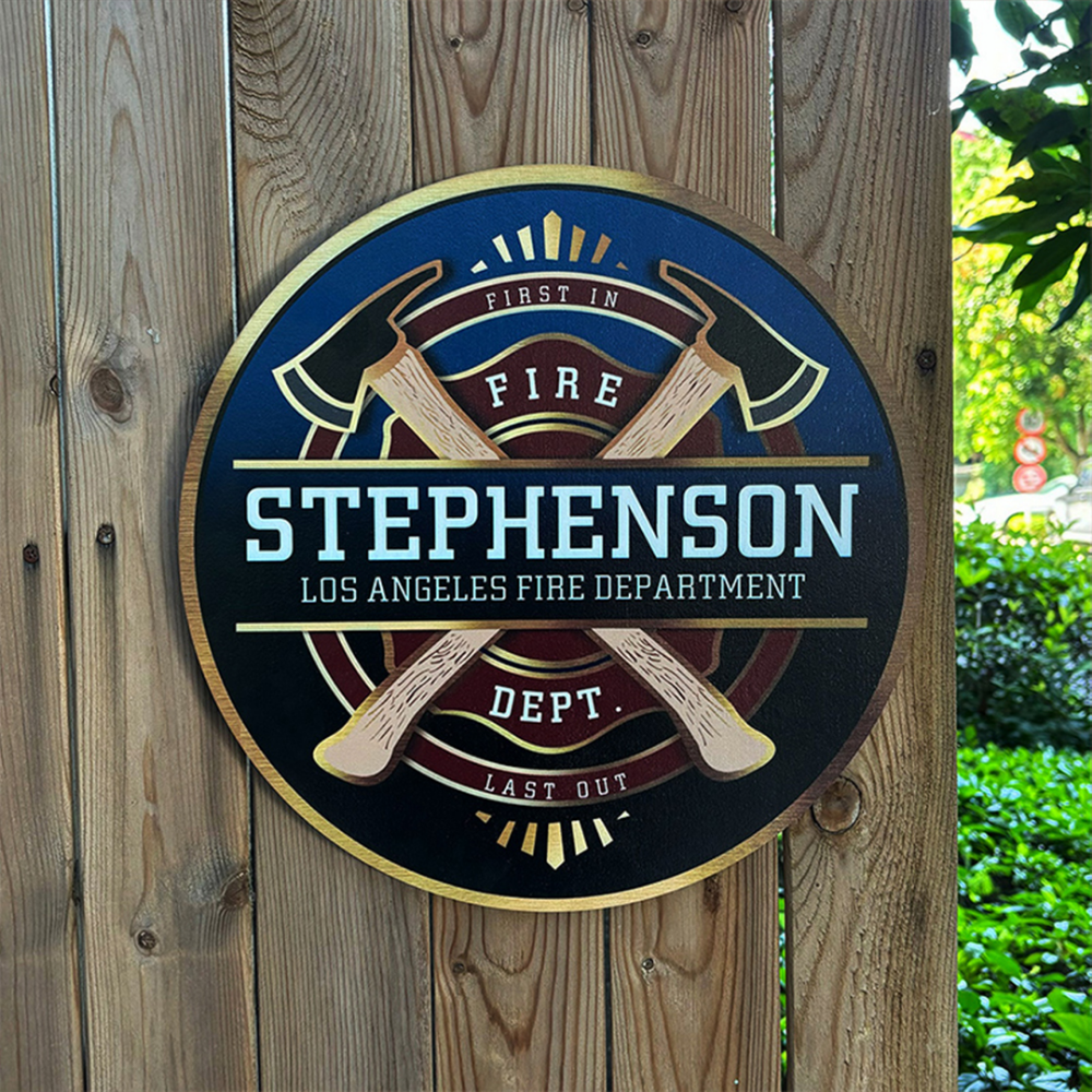 Firefighter Circle Axe Wood Signs - Custom Gifts