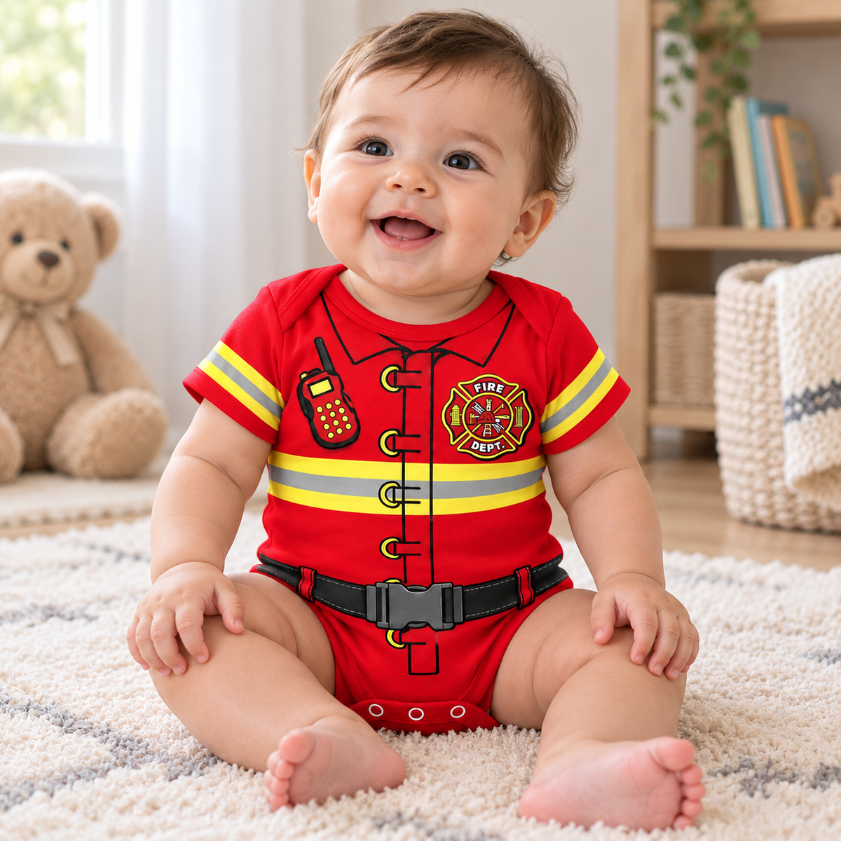 Feuerwehr Kleinkind T-Shirt mit Malteserkreuz – Wunschname vorne & optional hinten