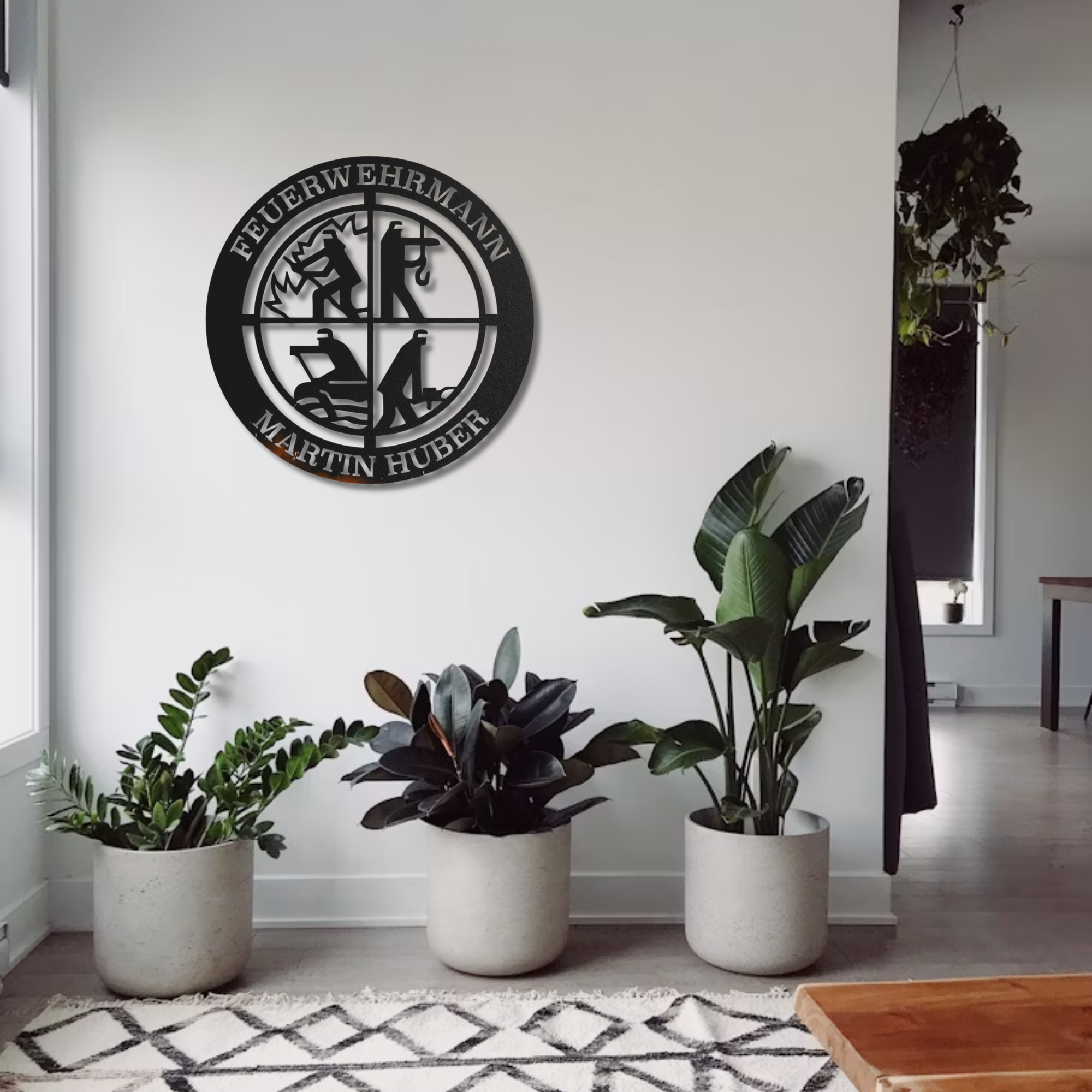 Feuerwehrmann Metallschild Wanddeko